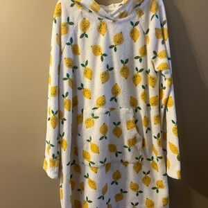 Hanna Andersson White and Yellow Lemon Kids Swim Coverup